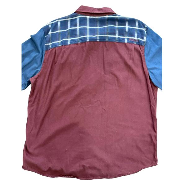 Marmot Flannel Shirt‎ Men 2X Long Sleeve Maroon Navy Mountain Outdoor Lumberjack - Picture 7 of 10